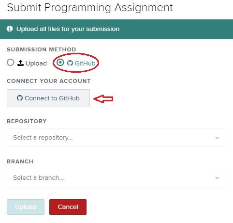 screenshot of assignment submission dialog in Gradescope