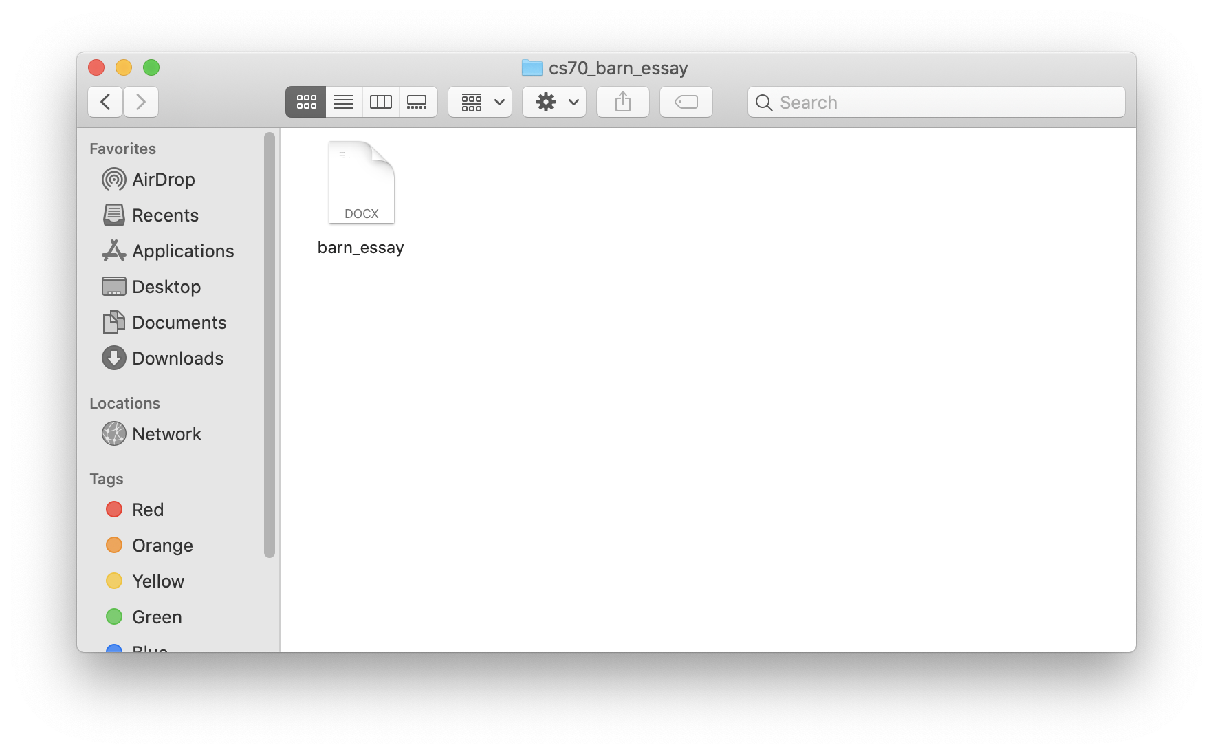 Finder window with one file in it.