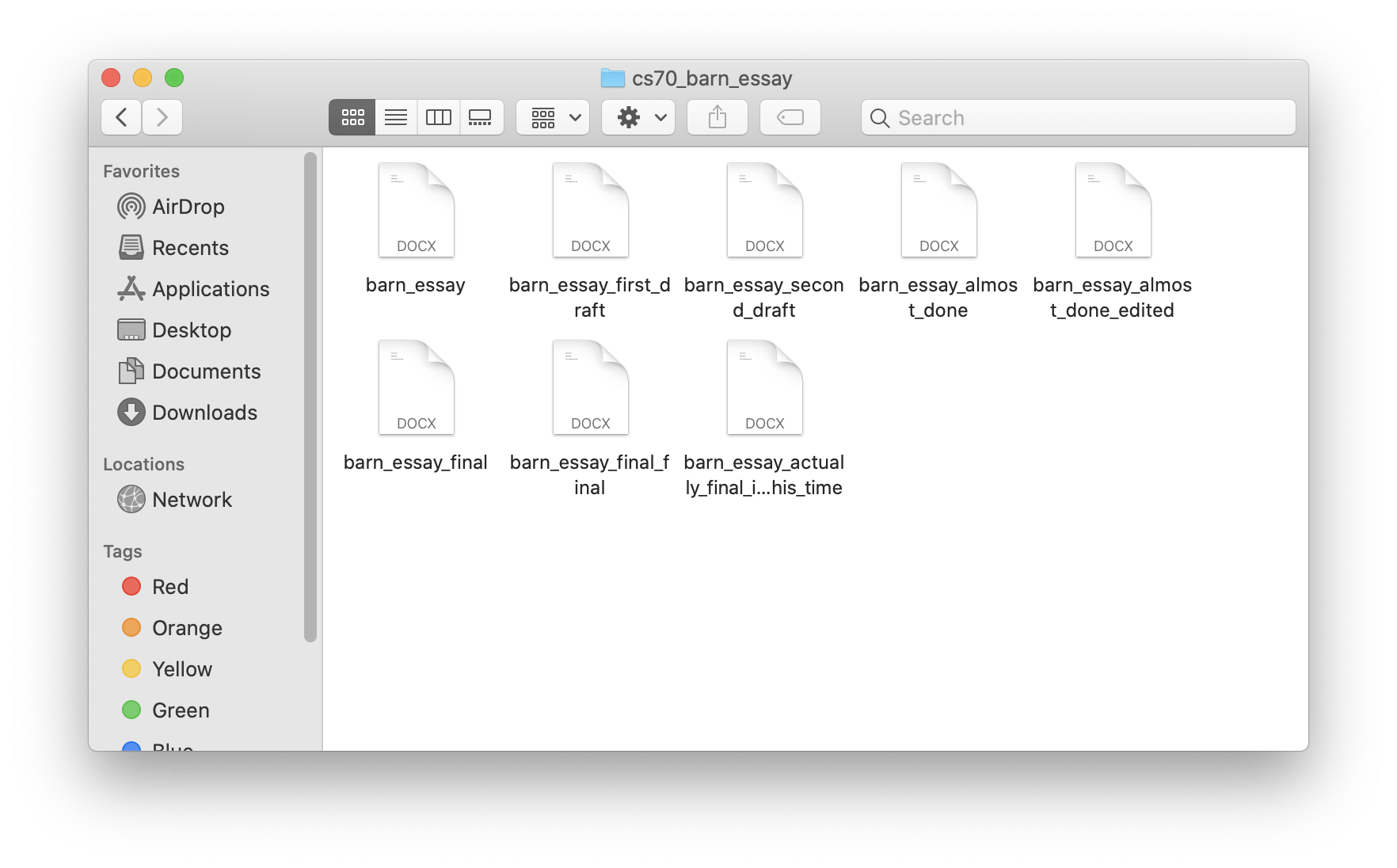 Finder window with one file in it.
