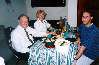 Elder and Sister Stewart share the table with Elder Lima, when we had them over to our apartment for dinner