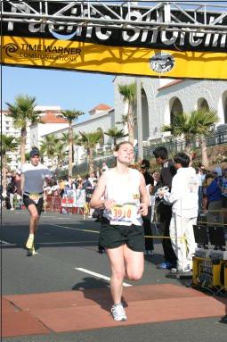 Me crossing the finish line