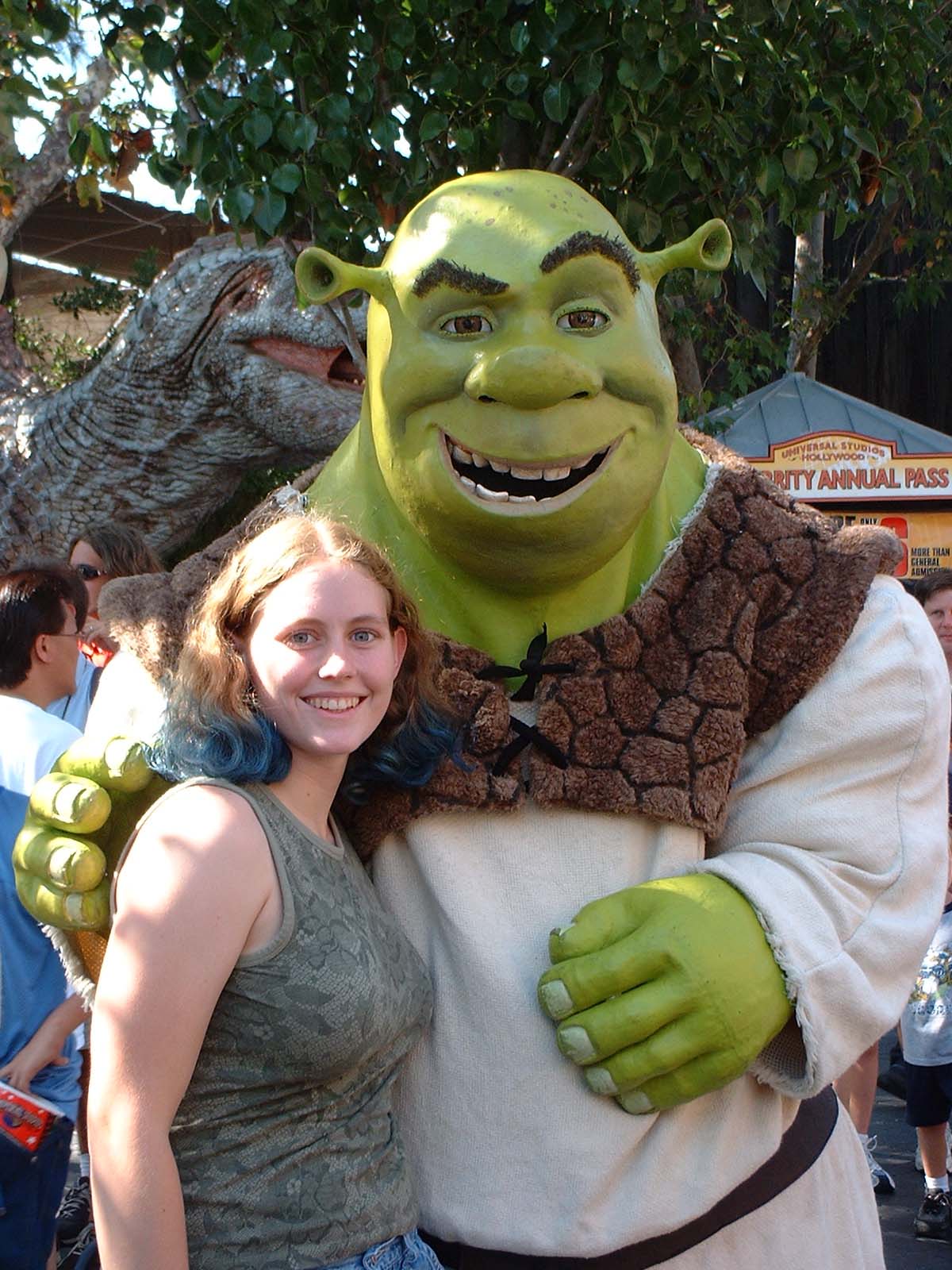 With Shrek @ Universal Studios 2001